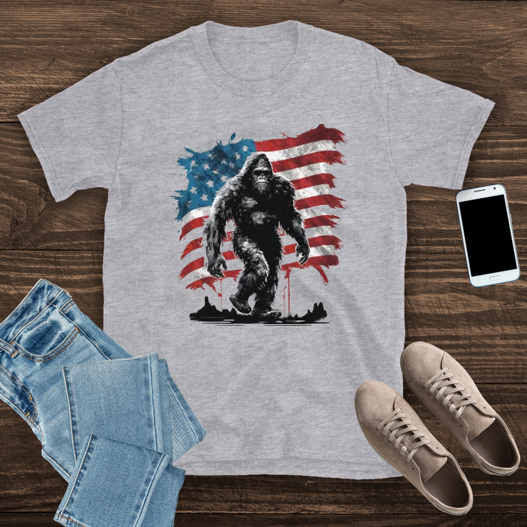 Bigfoot American Flag T-Shirt
