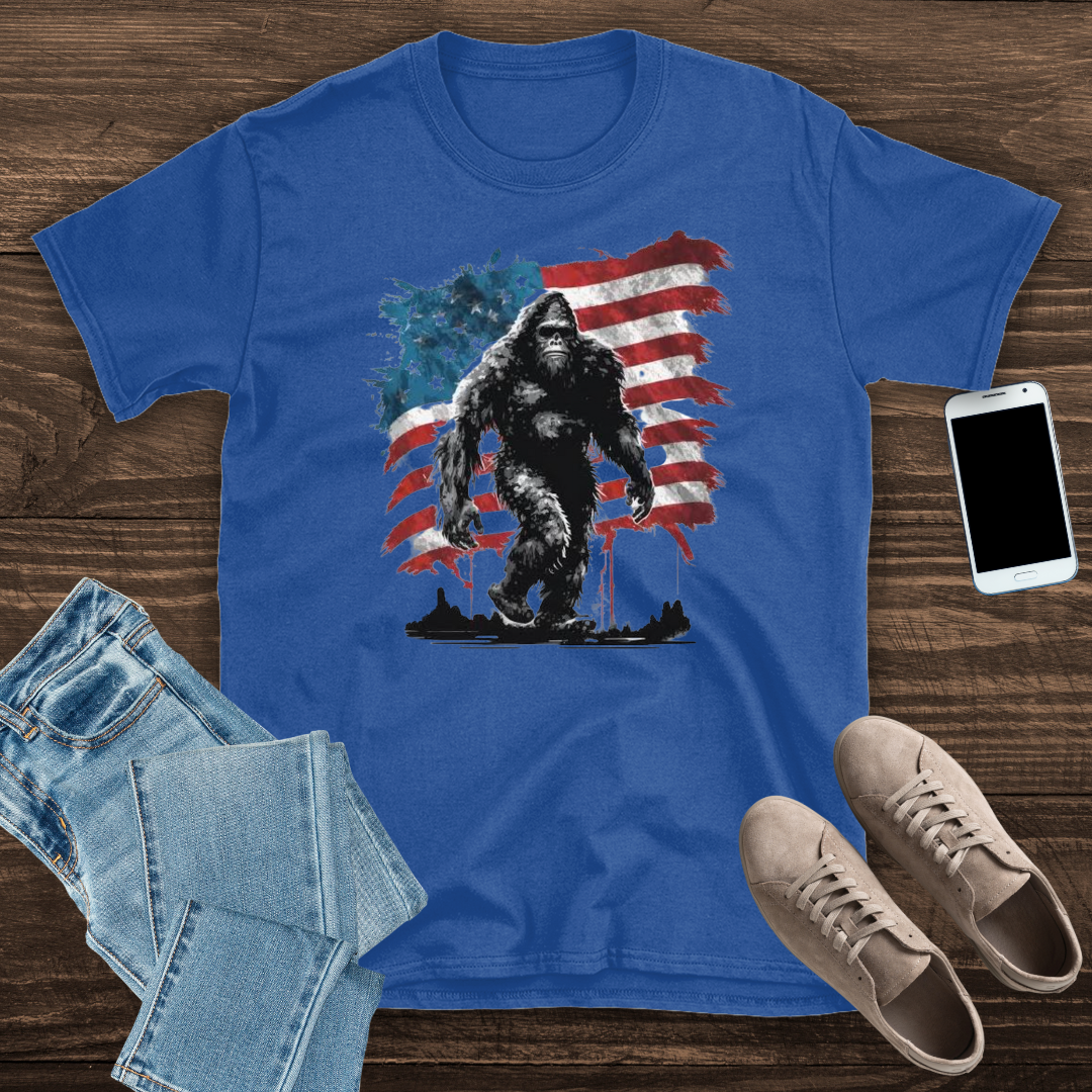 Bigfoot American Flag T-Shirt