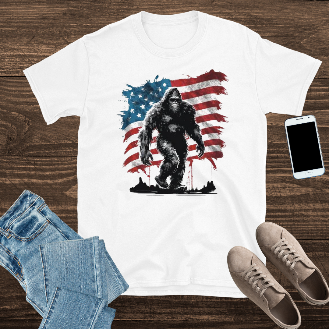 Bigfoot American Flag T-Shirt