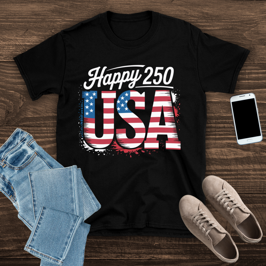 Happy 250, USA! – Patriotic T-Shirt