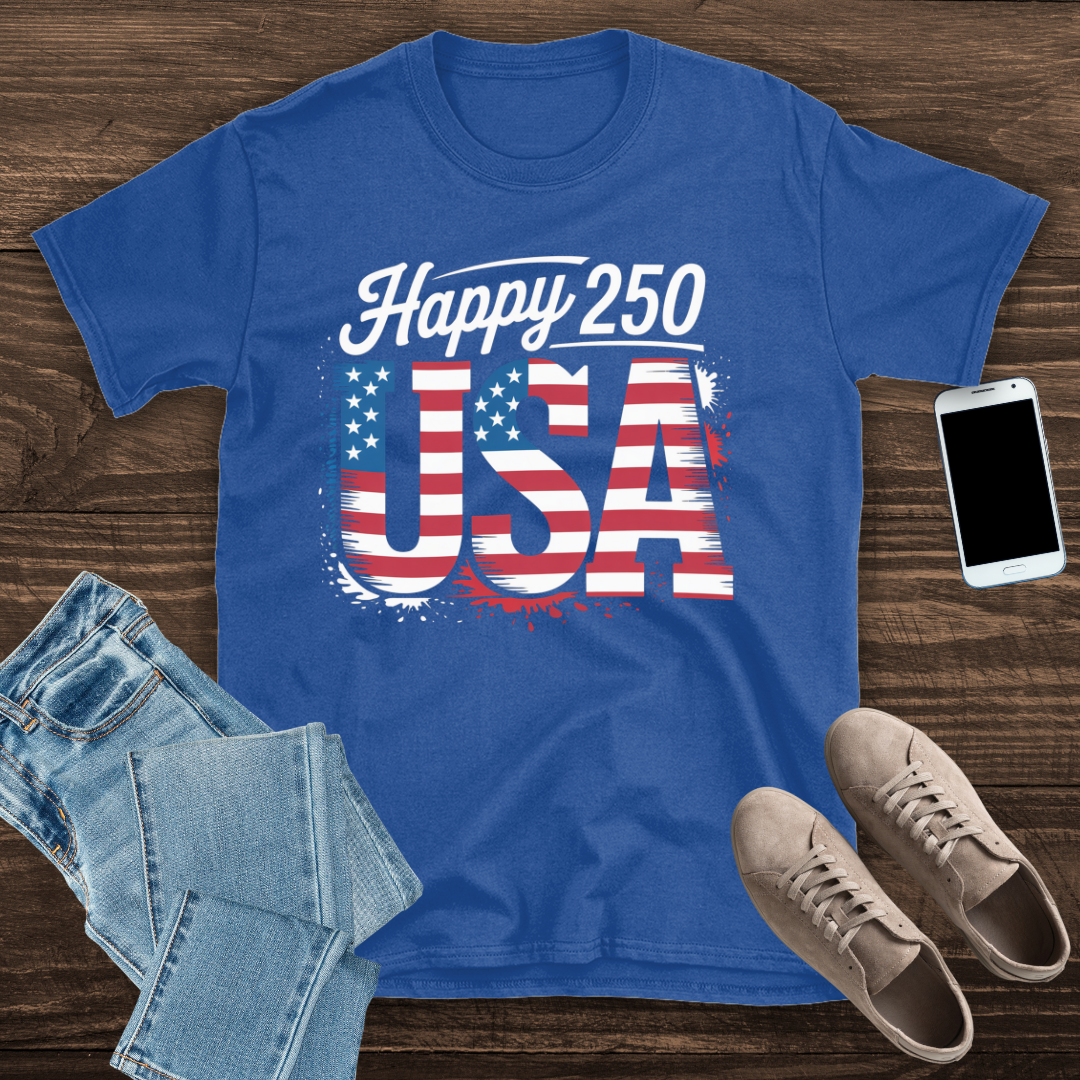 Happy 250, USA! – Patriotic T-Shirt