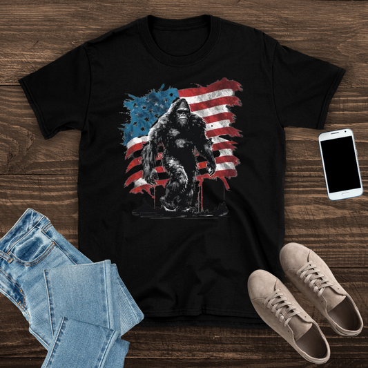 Bigfoot American Flag T-Shirt