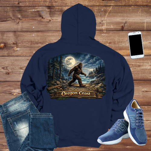 Oregon Coast Moonlit Bigfoot Hoodie