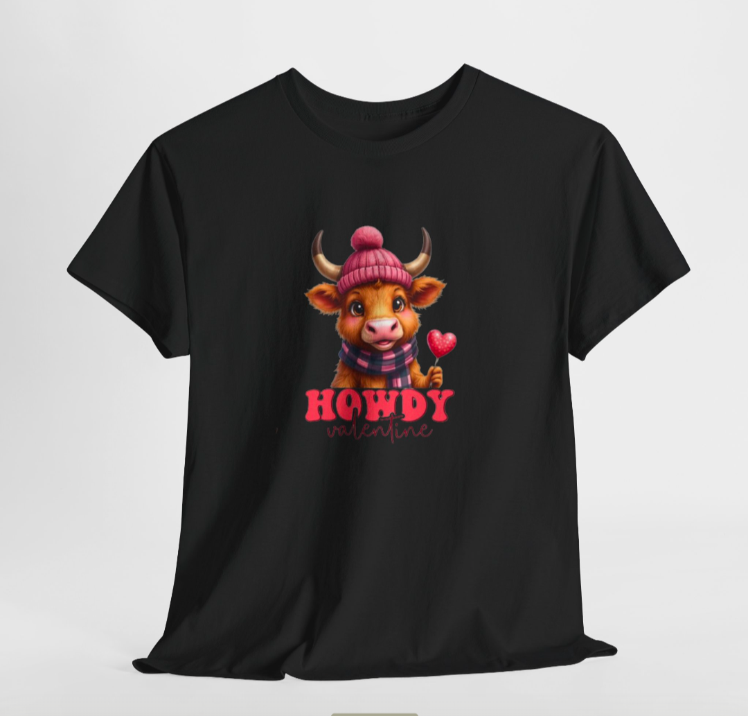 Howdy valentine cow shirt