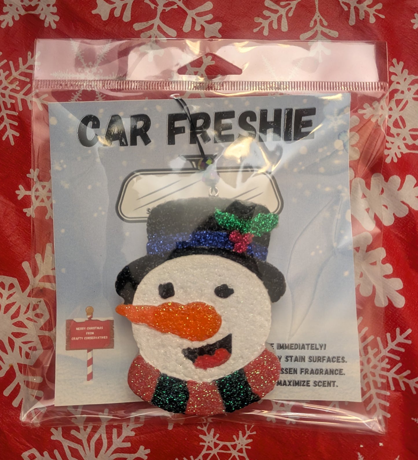 Car freshie snowman (vanilla)