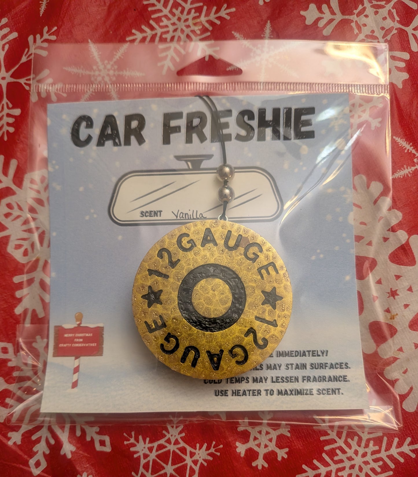 Car freshie- 12 gauge shotgun shell (Vanilla)