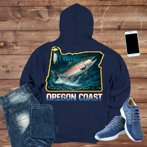 Oregon Coast Salmon Hoodie