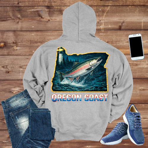 Oregon Coast Salmon Hoodie