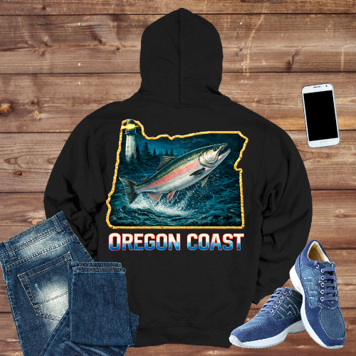 Oregon Coast Salmon Hoodie