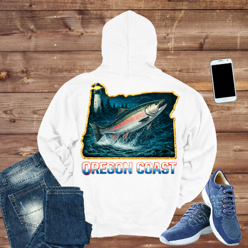 Oregon Coast Salmon Hoodie